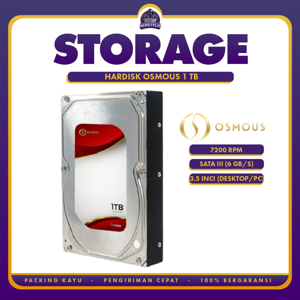 Hardisk Osmous 500GB | 1TB | 2TB | 3TB | 4TB Internal Sata 3.5" Garansi resmi 1 tahun
