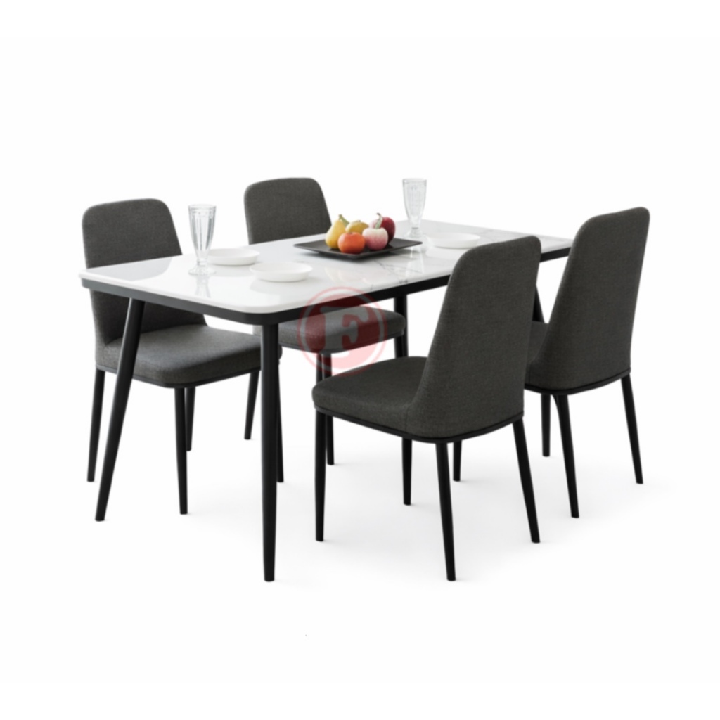 Meja Makan Marmer Mewah 4 Kursi - DT MATTO || FELINI FURNITURE