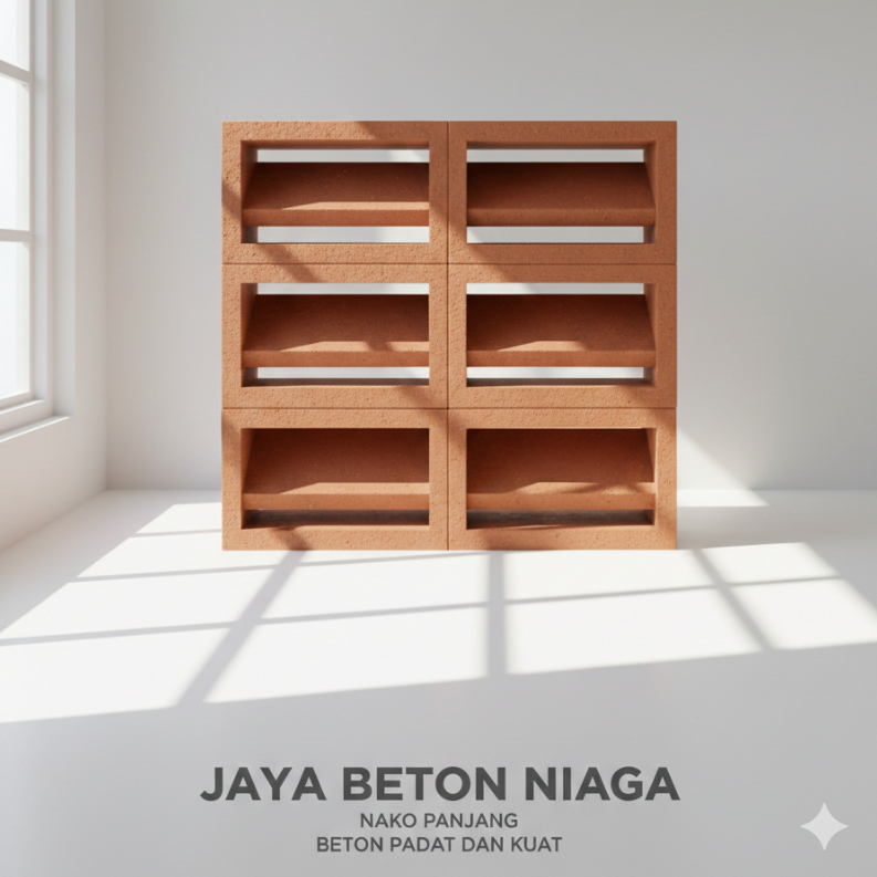 JAYA BETON NIAGA - Roster Beton Minimalis - Loster Nako Panjang, Dua Sisi, Ukuran 25 x 15 | Loster P