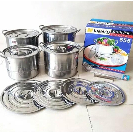 Panci stock pot steamer nagako 555 ( Satuan )