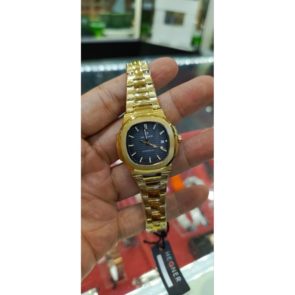 Hegner 1730 gold hitam jam tangan wanita