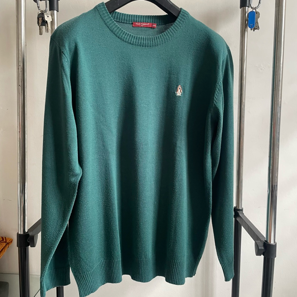 Jaket Sweater Hijau Crewneck Jacket Hush Puppies Seperti Baru BNIB Like New