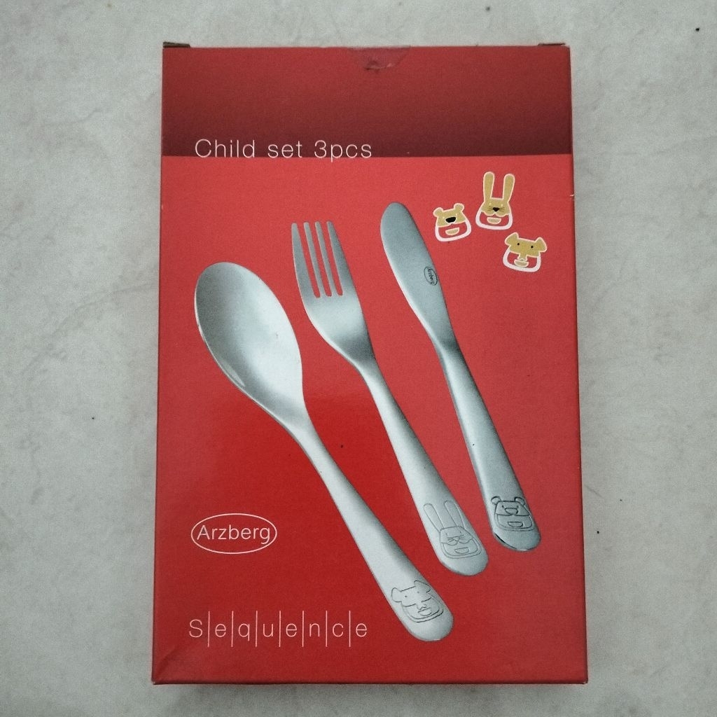 Sendok makan set garpu pisau anak-anak stainless steel jerman kualitas tinggi original Arzberg