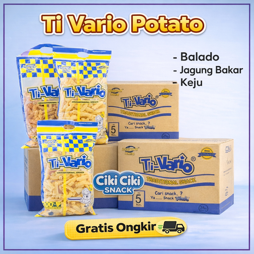 TI VARIO Snack Kentang Renyah Gurih Tivario Potato 250gr CIKI SNACK