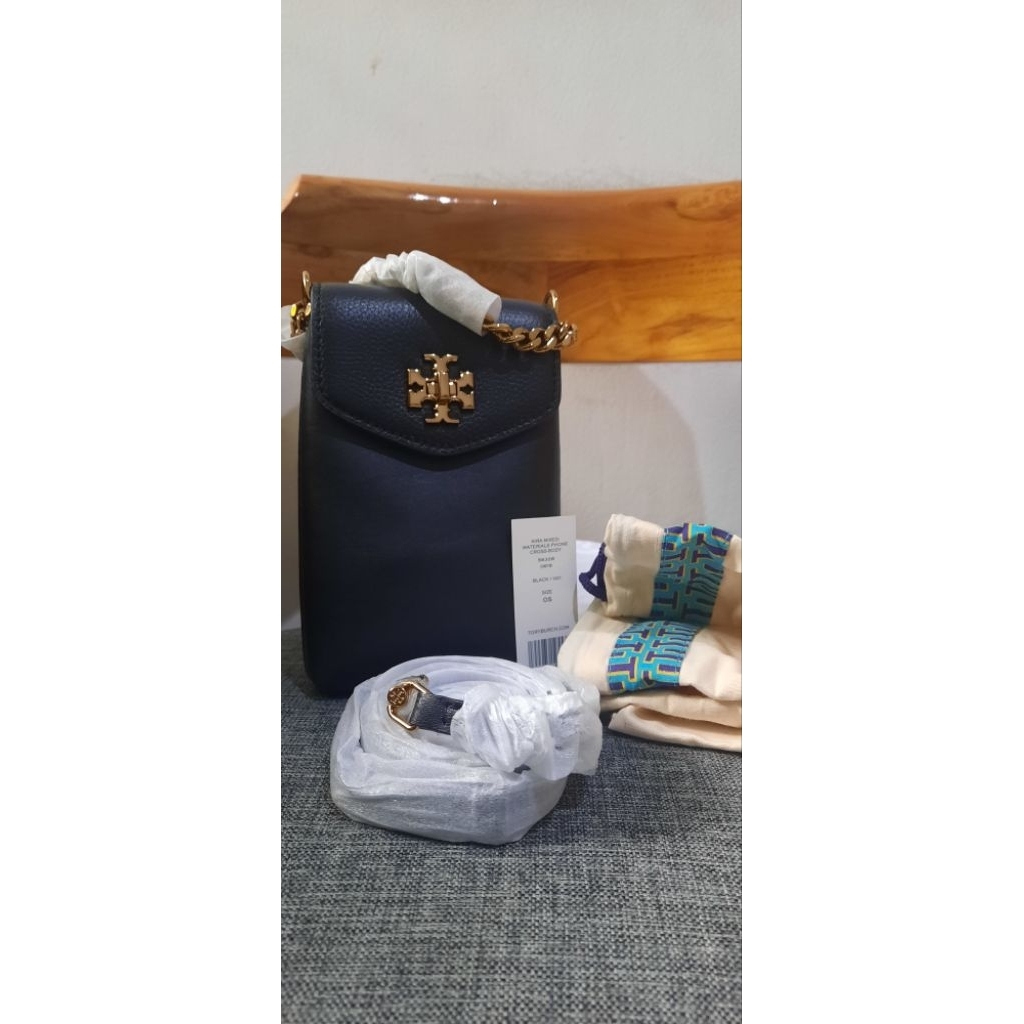 Chevron Mixed Materials Phone Crossbody_TB