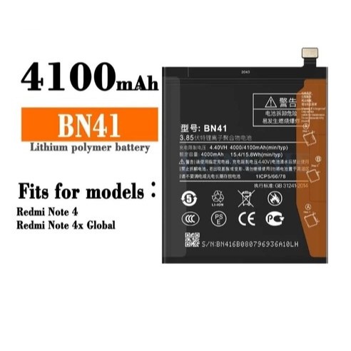 BN41 Battery Baterai Batre Redmi Note 4 Baterai Batre BN41 Original
