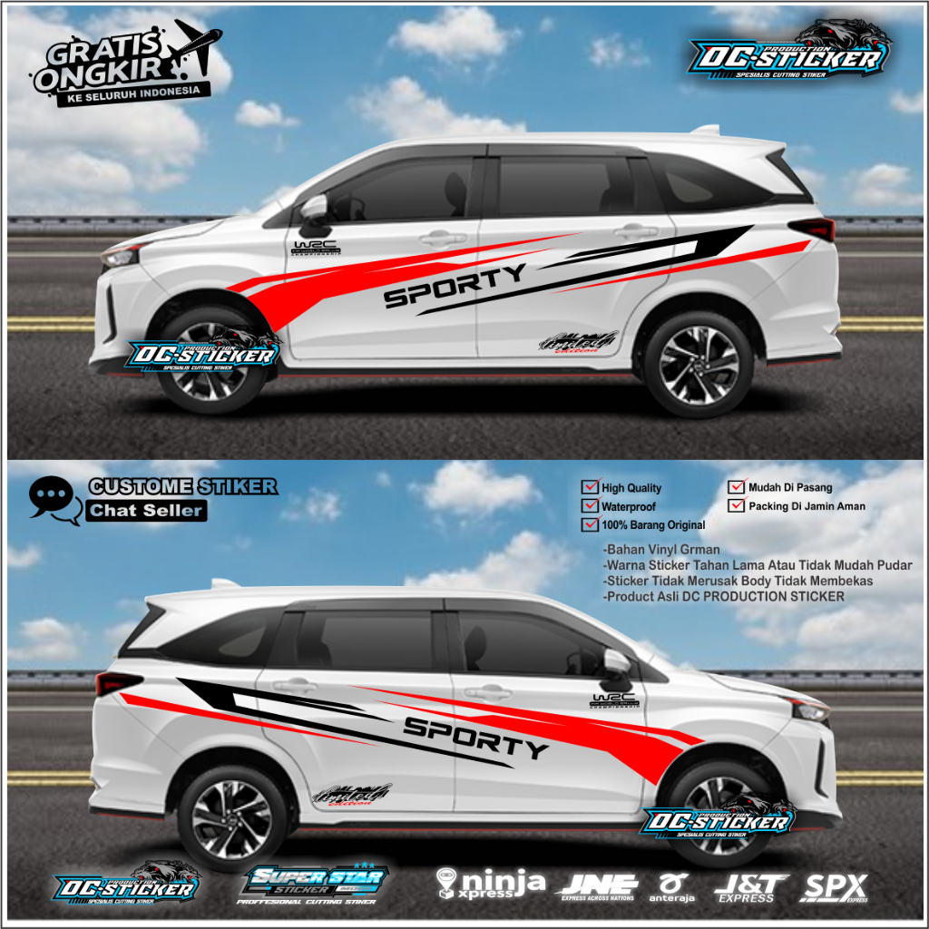 Stiker sticker mobil avanza | stiker list body mobil avanza xenia Sporty