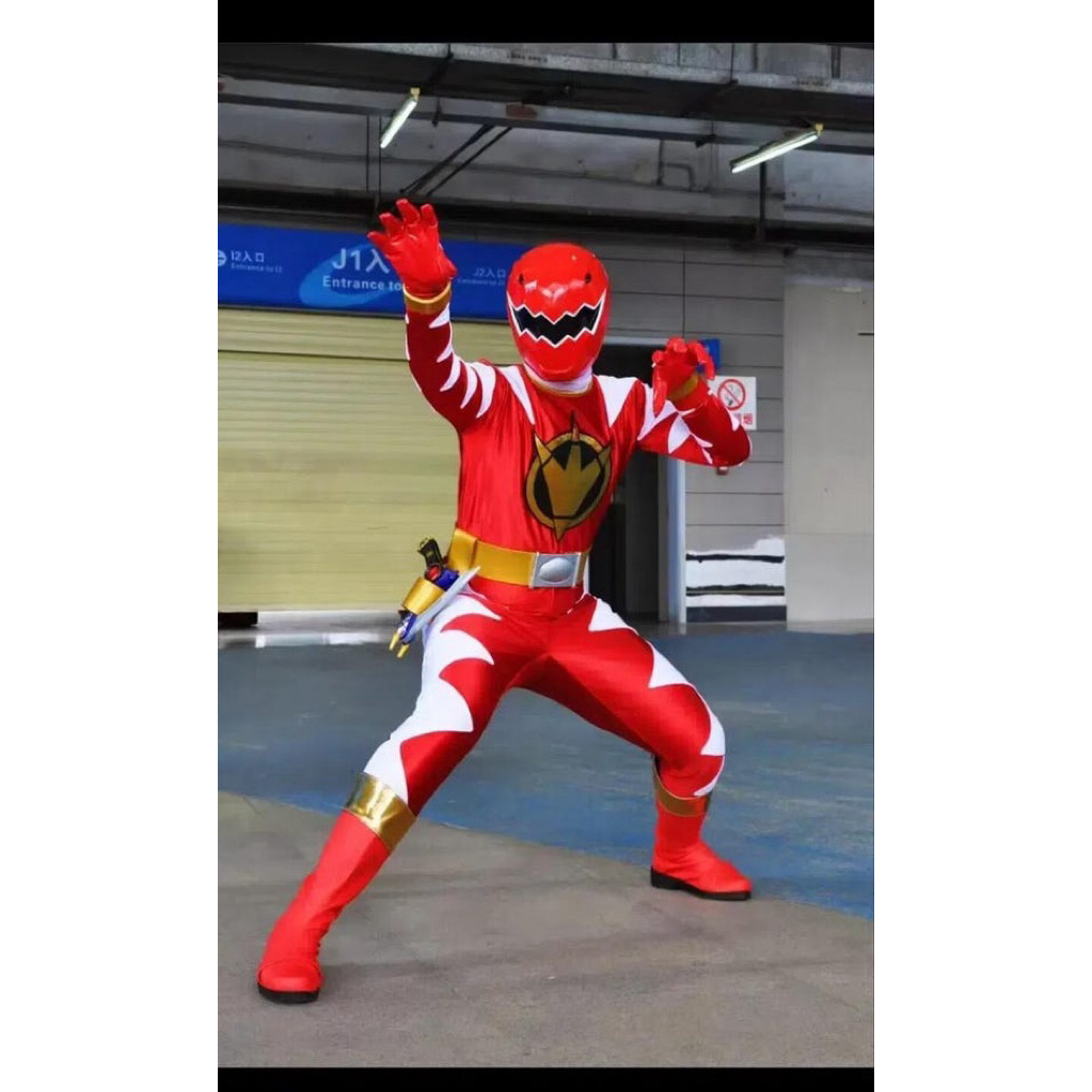 kostum cosplay dino thunder red