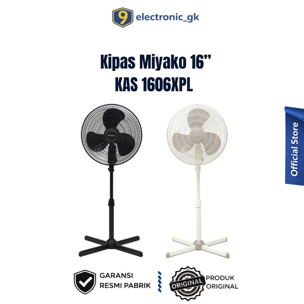 Kipas Angin Berdiri Miyako 16” Kas 1606xpl Hitam