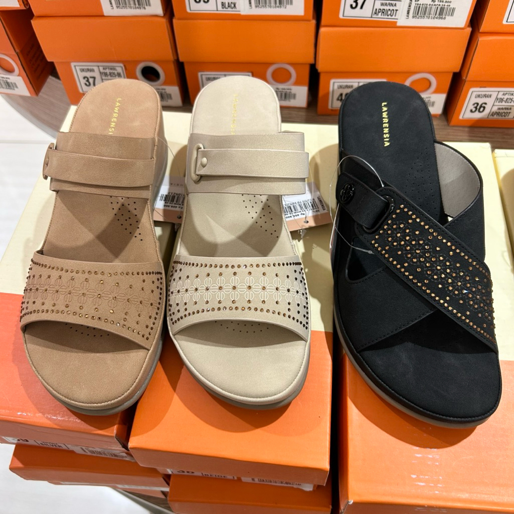 sandal wanita wedges 5cm anti slip LAWRENSIA original