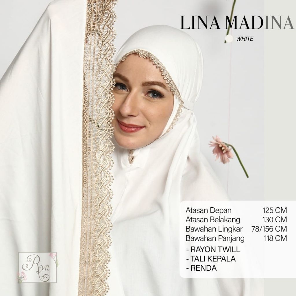 MUKENA RYN RAYYAN LINA MADINA RAYON TWILL ADEM DAN NYAMAN | MUKENA DEWASA ATAS BAWAH SUPER JUMBO POL