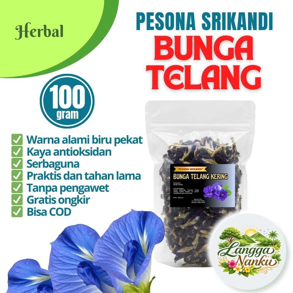 Bunga Telang Kering 100 gram