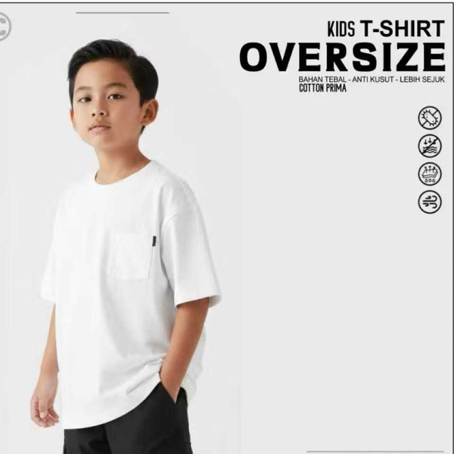 Kaos Anak Oversize Saku Pocket Polos 24's