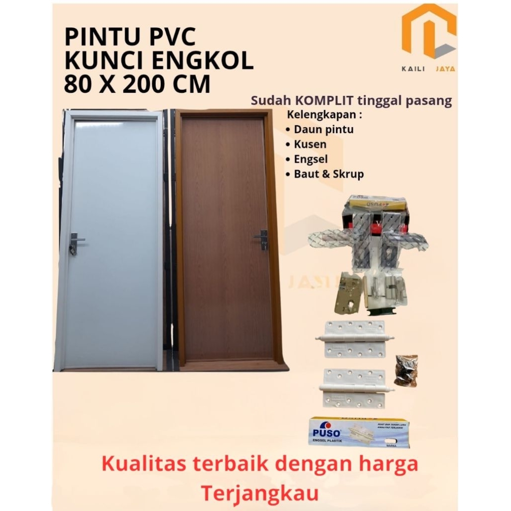 Pintu PVC PUSO Kunci Engkol Ukuran 80 x 200
