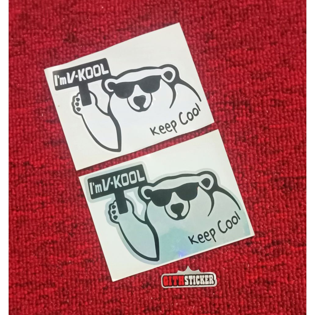 Sticker Stiker IM V- KOOL I'm V KOOL BERUANG Cutting Motor Mobil