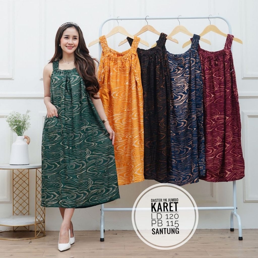 Daster Yukensi Jumbo Karet Santung Daster Tanpa Lengan Tidak Nerawang Baju Tidur Dinas Malam