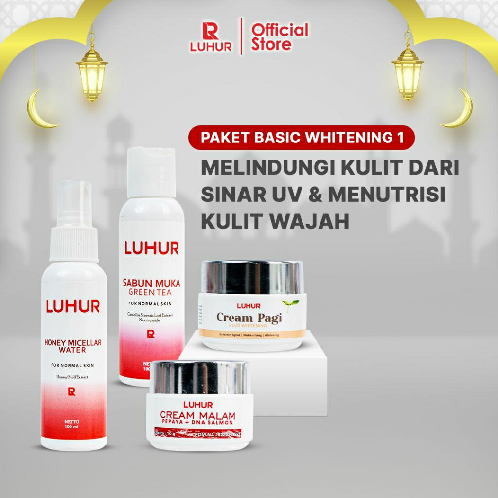 Luhur Skincare Paket White BPOM | Skincare Mencerahkan & Melembapkan