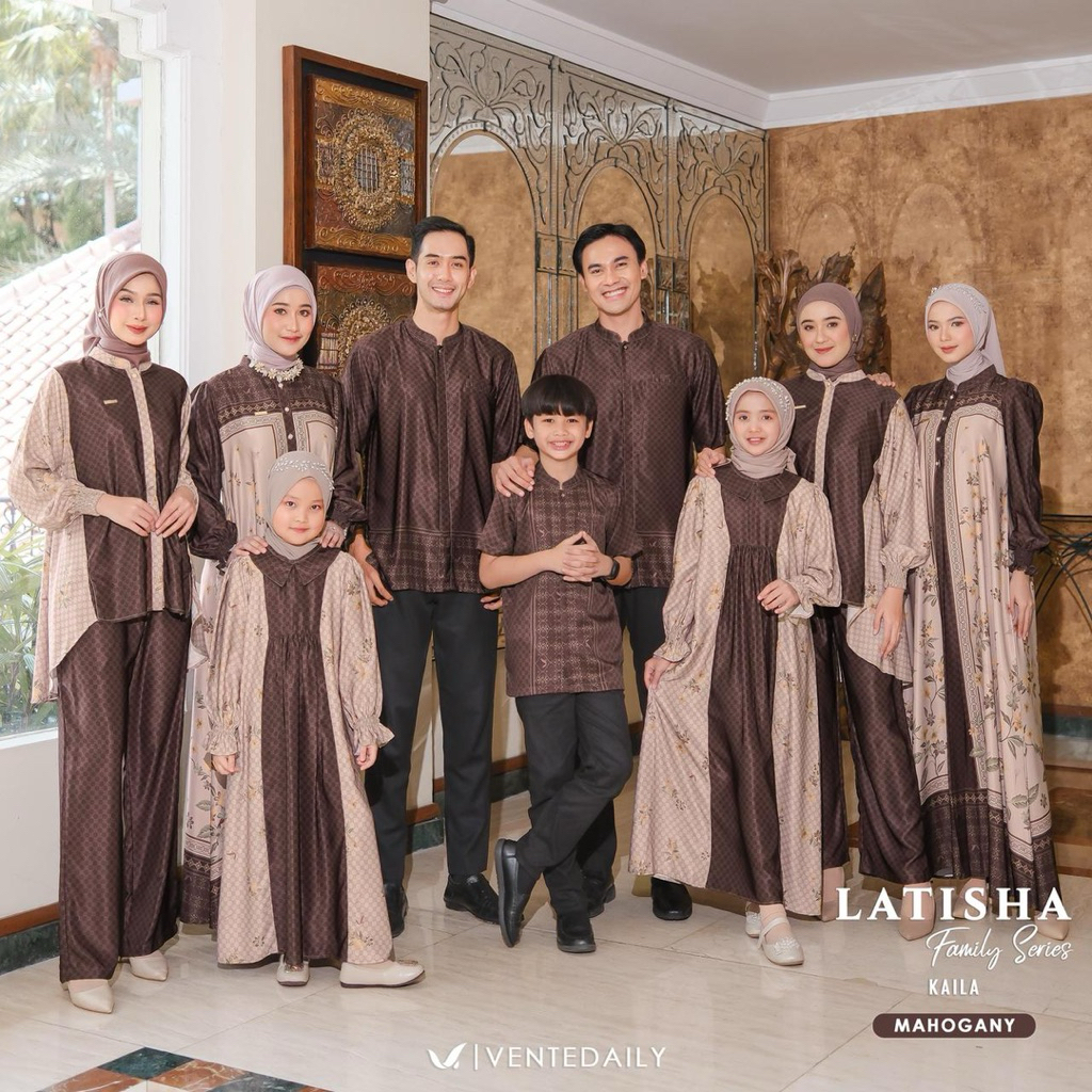 Ventedaily Sarimbit Keluarga Latisha Family Set bahan silk premium best seller