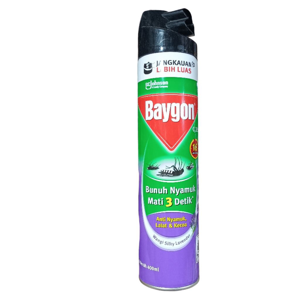 Baygon Semprot Aerosol 400ml Wangi Silky Lavender Anti Nyamuk