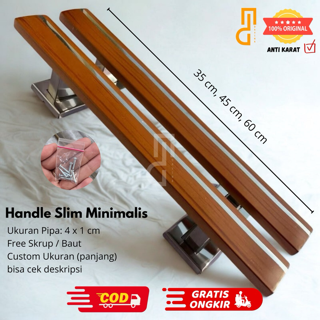 Handle Minimalis | Pull Handle Stainless | Tarikan Pintu dan Set Kunci | Gagang Pintu Minimalis Slim