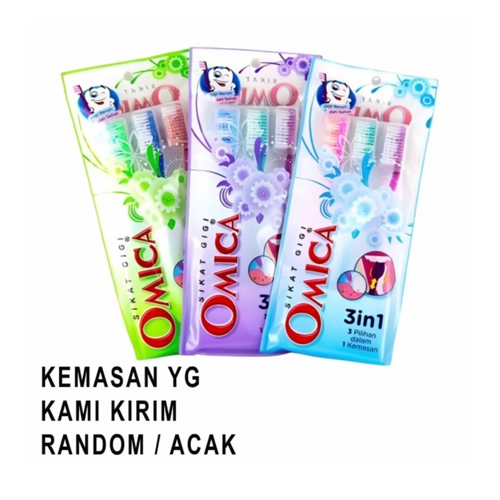 [ 12Pcs ] OMICA sikat gigi 3 in 1 sikat gigi dewasa sikat gigi family pack sikat gigi zig zag