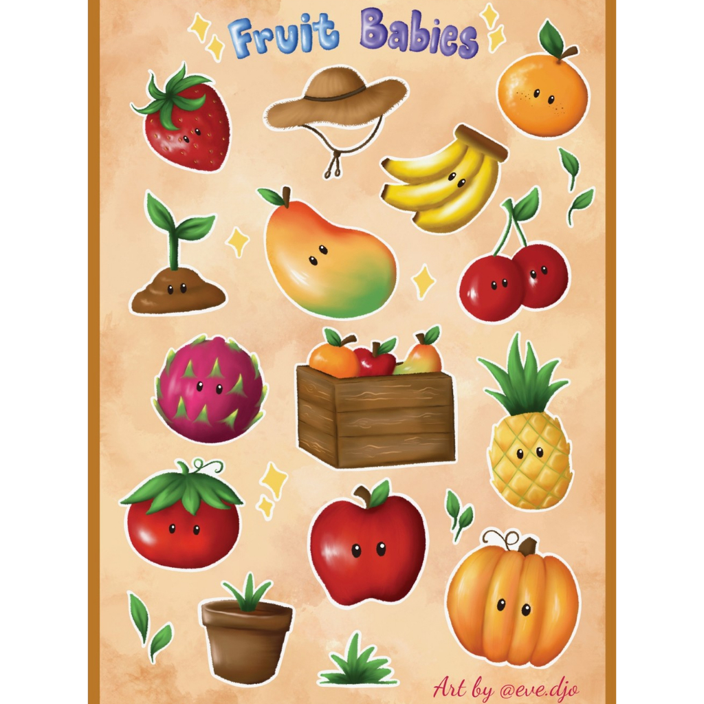 Fruit Babies Sticker Sheet by Eve Djo