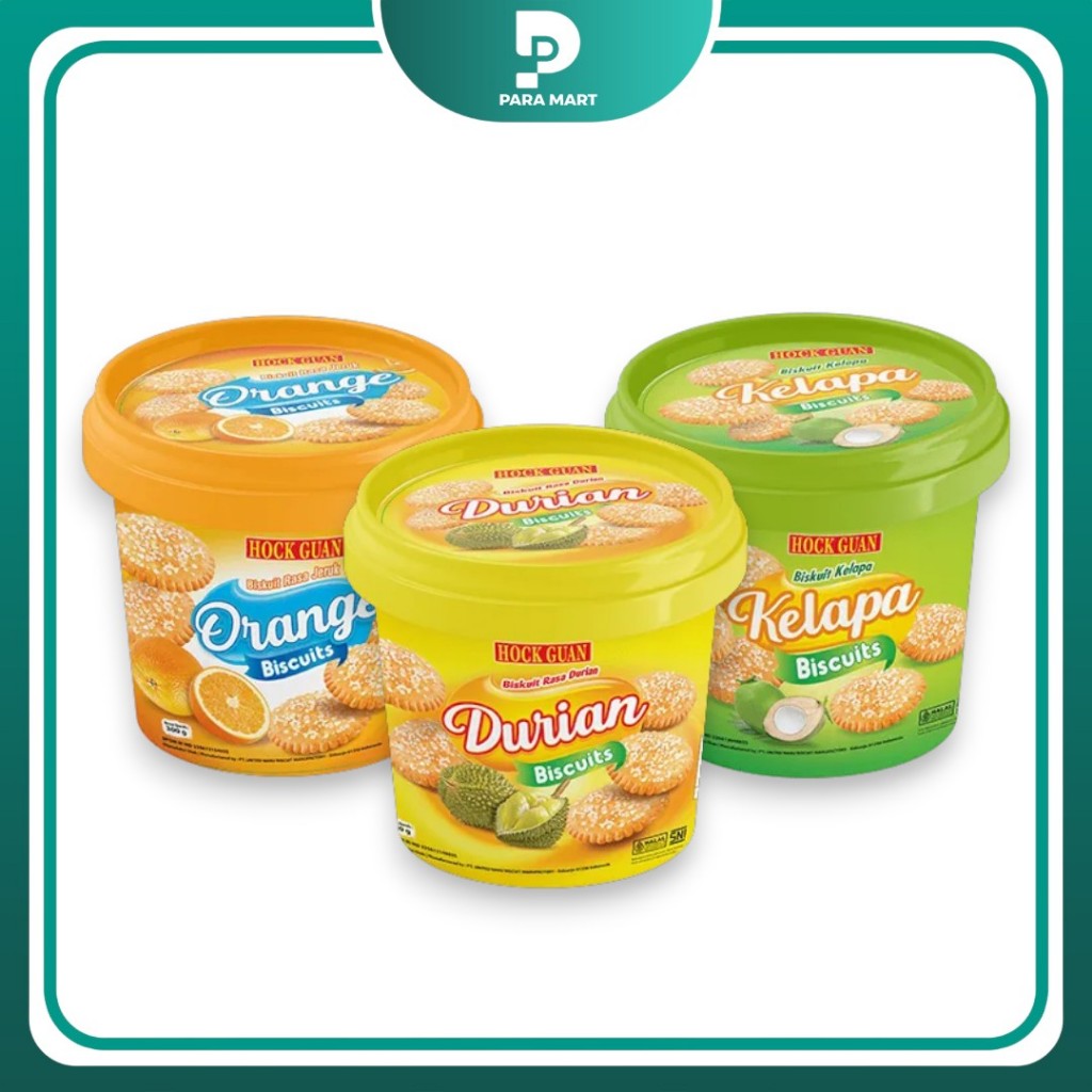 Paramart - UBM Hock Guan Biskuit Rasa Buah Timba 300gr Durian / Orange / Coconut