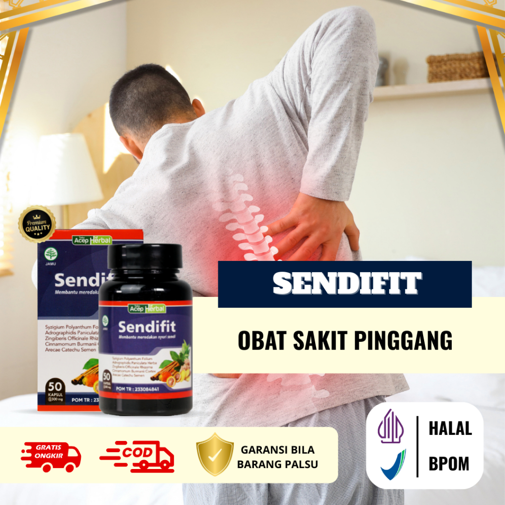 Obat Sakit Pinggang Asam Urat Obat Saraf Kejepit Obat Pegal Linu Nyeri Otot & Tumit - Sendifit