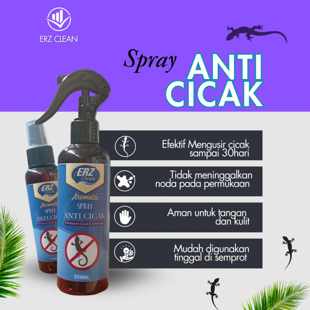ERZCLEAN Spray Pengusir Cicak Aromatic – Pengusir Cicak di Rumah tanpa merusak furniture dan tidak m