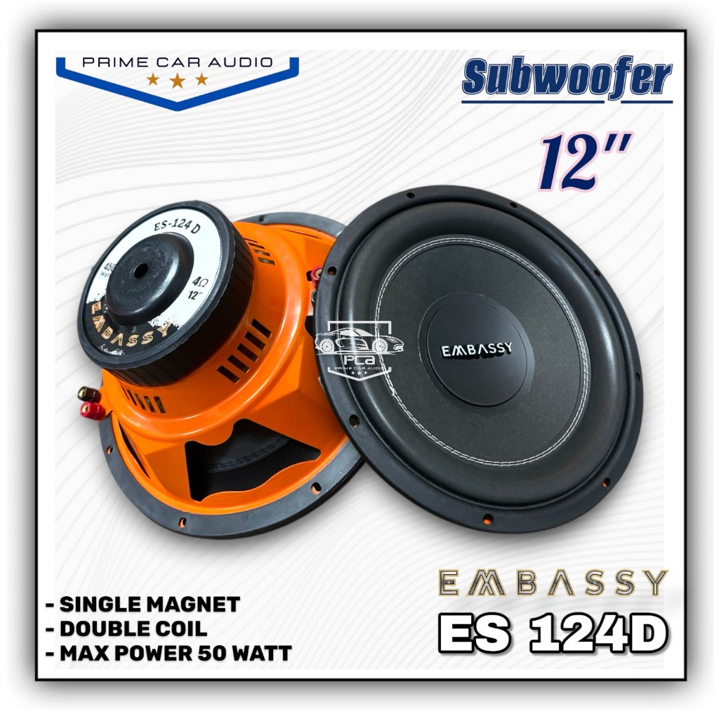 SUBWOOFER EMBASSY ES-124D DOUBLE VOICE COIL 12INCH