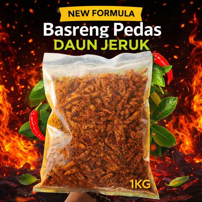 basreng pedas daun jeruk 500gram enak gurih murah