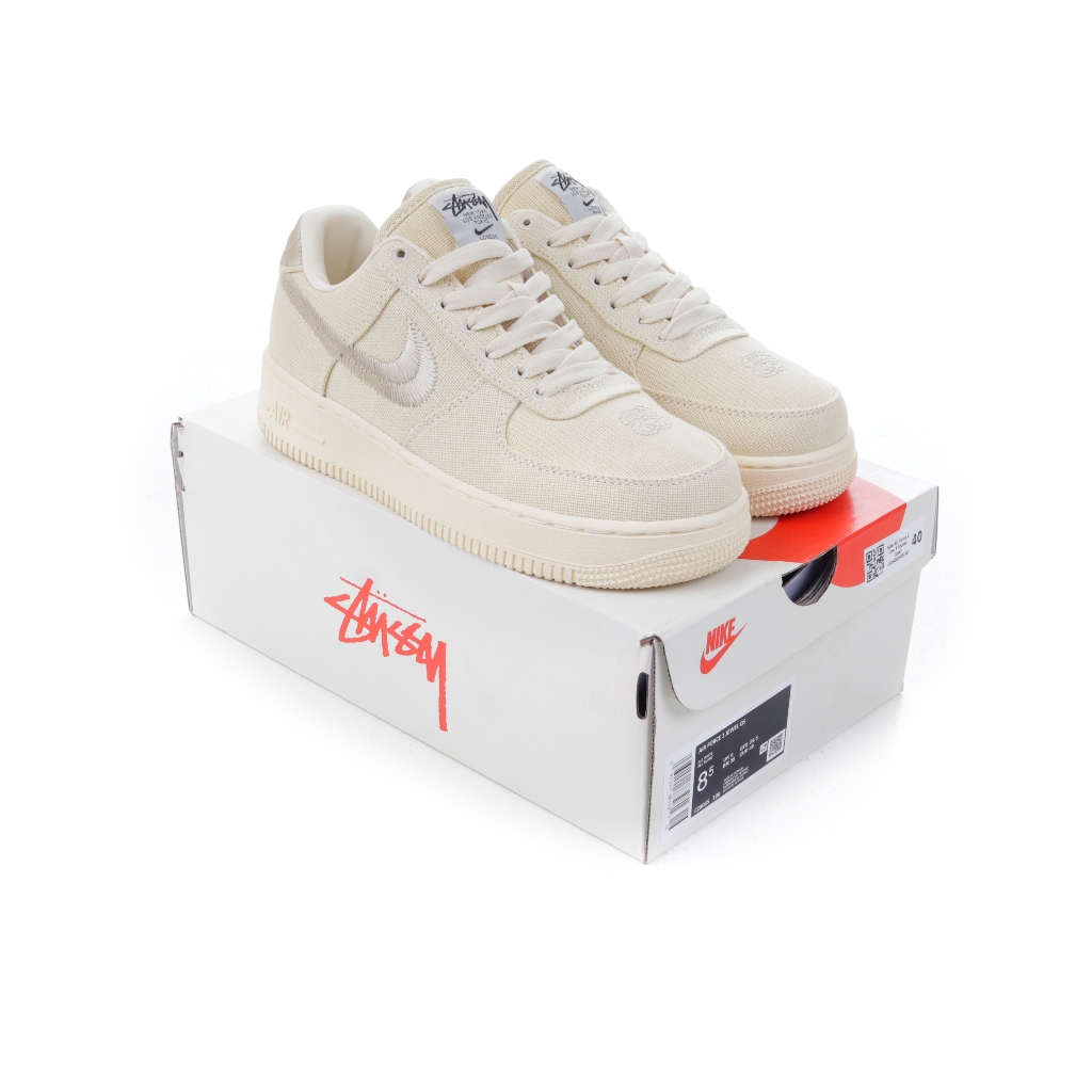 (VLTAVN) Sepatu Sneakers Nike Air Force 1 Low X Stussy Fssil