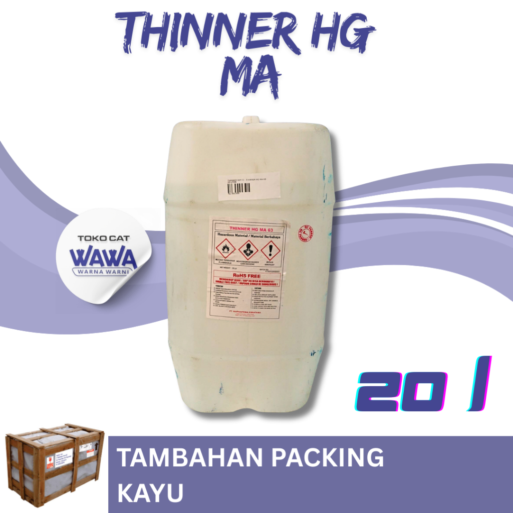 Thinner tiner hg pengencer cat nc duco epoxy high gloss 20liter free drigen dan packing kayu