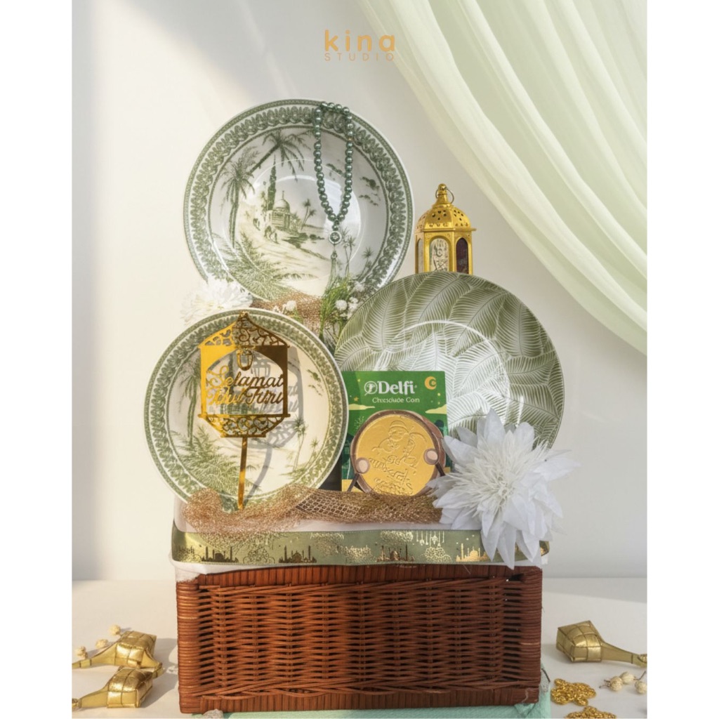 HAMPERS KERAMIK LEBARAN, PARCEL PIRING ESTETIK LEBARAN, HAMPERS LEBARAN PIRING MANGKOK