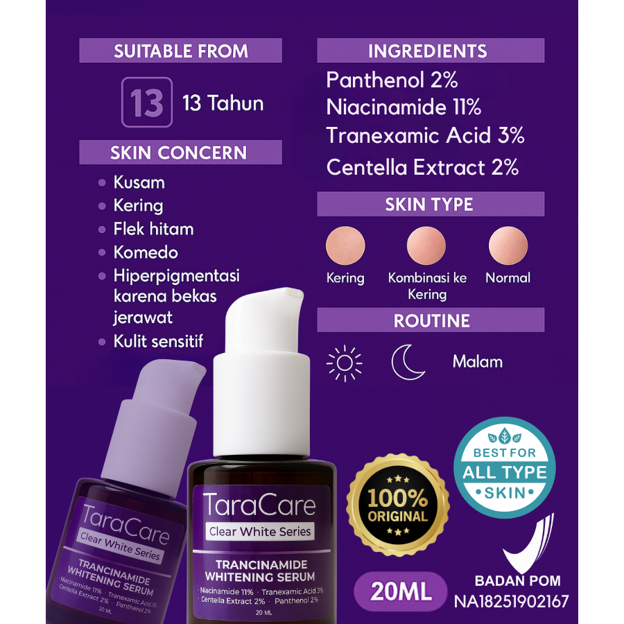 TARACARE Clear White – Trancinamide Whitening Serum