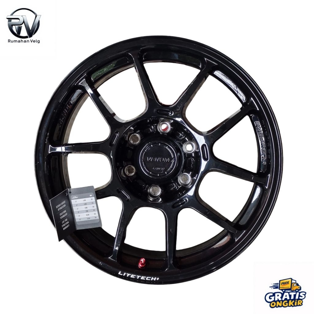 Velg Lenso Venom VT1 Ring18x9 Lobang.6 Pcd.139,7 Et.0