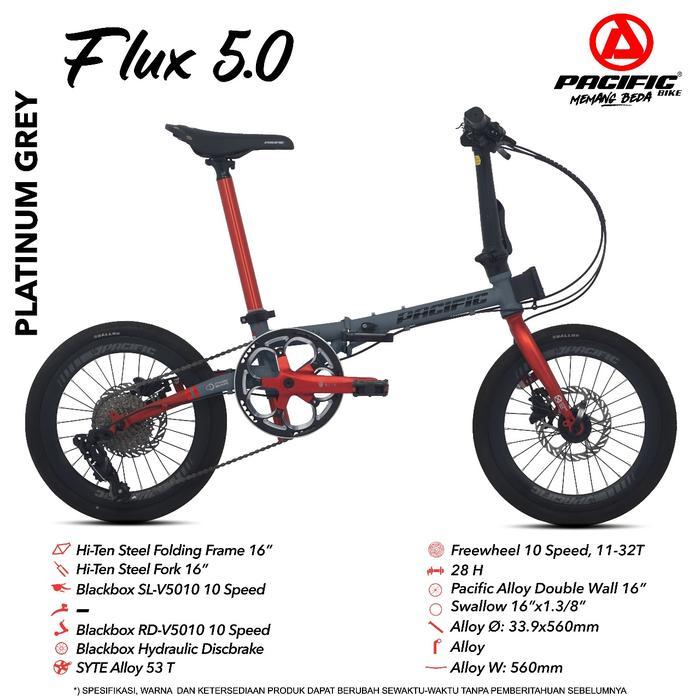 [ BONUS BELL ] SEPEDA LIPAT PACIFIC FLUX 5.0 LIPAT 16 INCH PACIFIC FLUX 5.0 SPEED 10 LIPAT 16 PACIFI