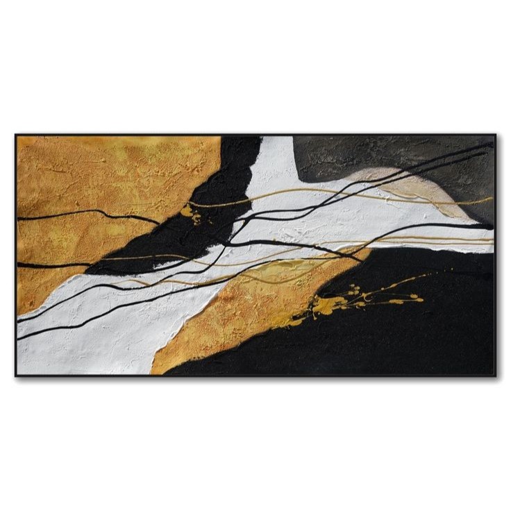 lukisan dinding ruang tamu abstrak besar hotel kamar tidur lobi 200 x 100 cm plus bingkai frame