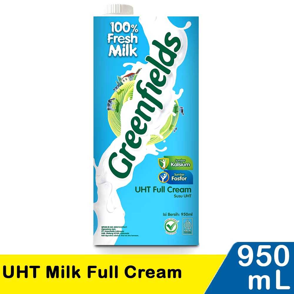 GREENFIELDS SUSU UHT FULLCREAM 950ML GREENFIELD MILK FRESH