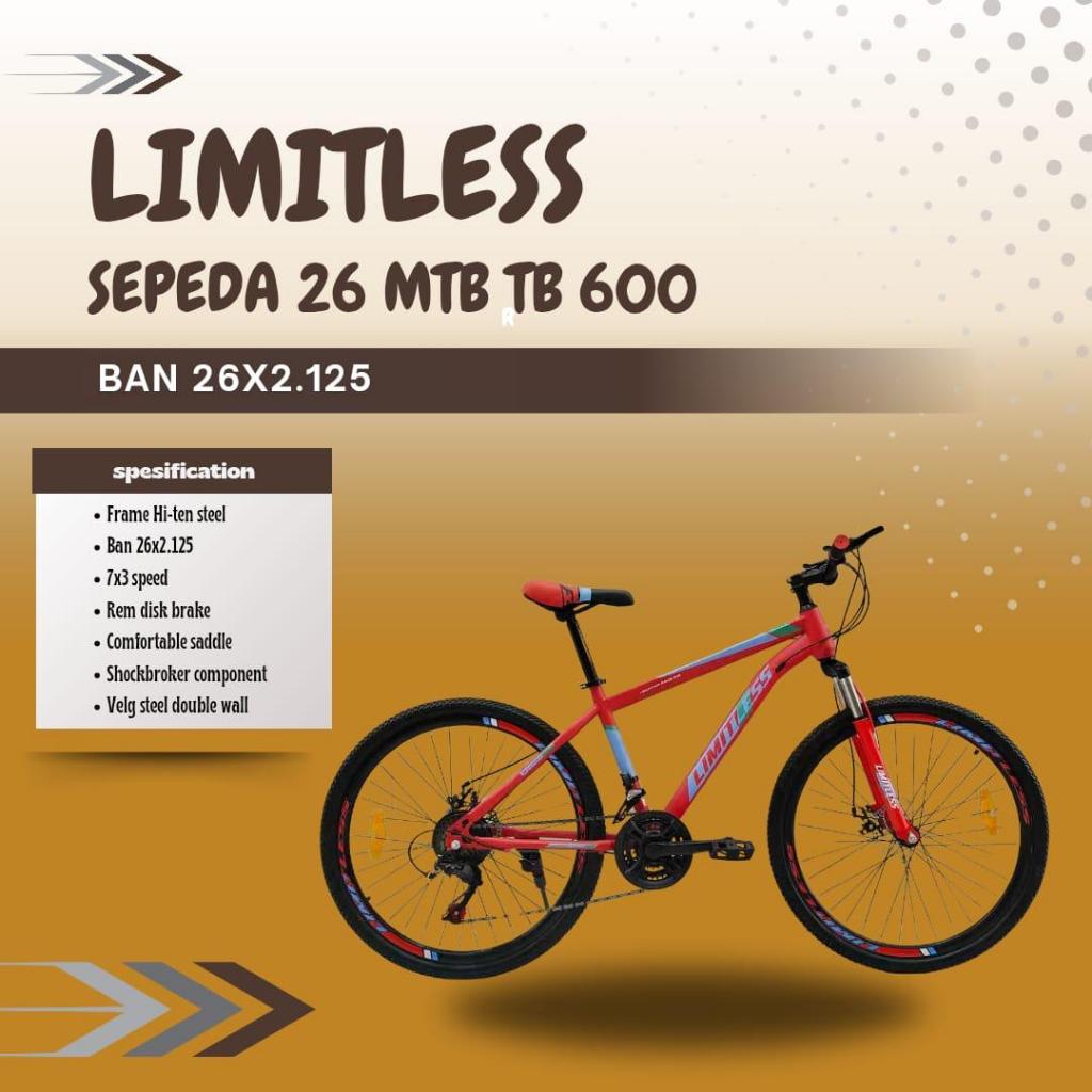 Sepeda Gunung Limitless 26 MTB TB 600 BAN 26X2.125