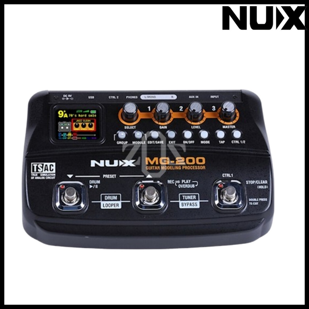 Multi Effect Pedal Stompbox NUX MG200 Modeling Guitar Processor
