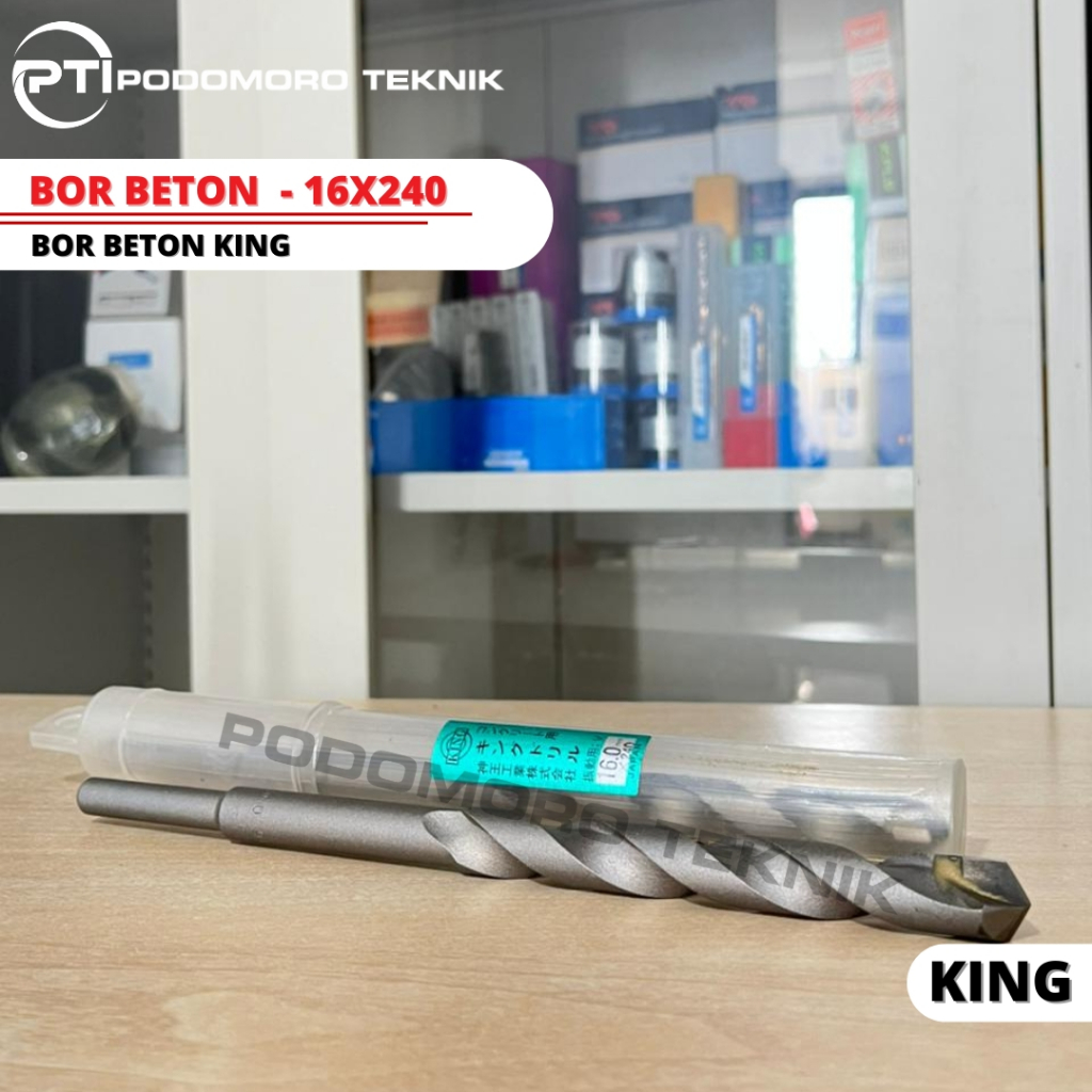 KING Concrete Mata Bor Beton 16mm 16.0 mm Drill Beton / Tembok 16x240 mm Panjang Made In Japan Origi