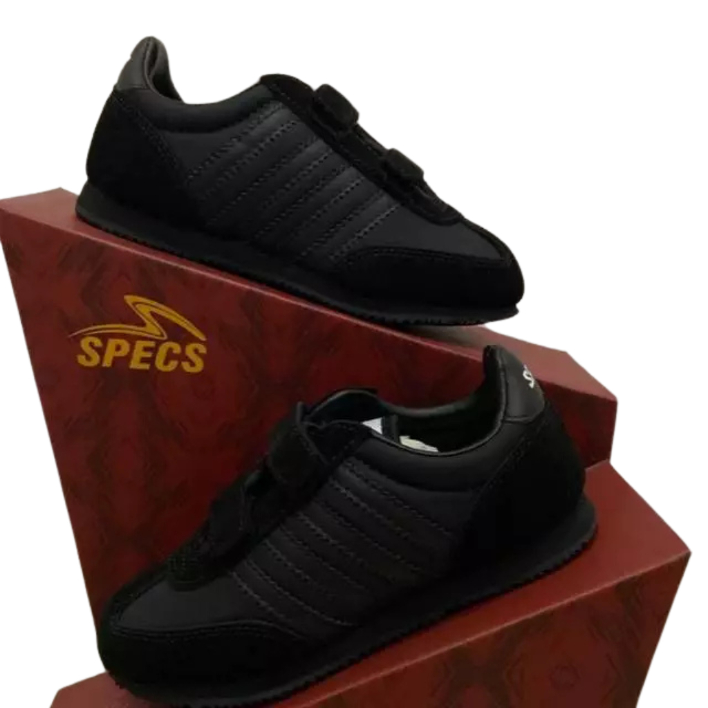 BISA COD Sepatu Sekolah Anak SPECS 104 All Black Laki-Laki & Perempuan Kekinian