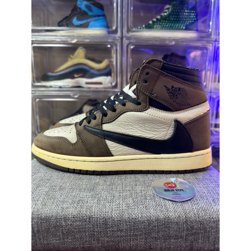 AJ 1 TRAVIS SCOTT HIGH OG MOCHA , SEPATU , SHOES , SNEAKERS