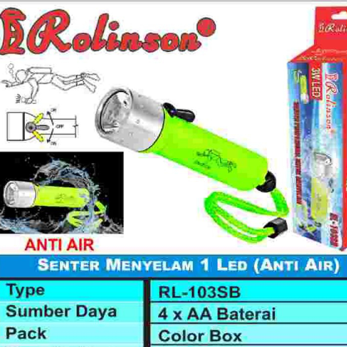 Senter Selam Tangan RL 103 SB Rolinson/Senter Selam Anti Air/Senter Menyelam Senter Diving Termurah
