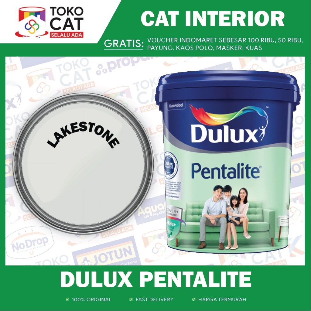 Cat Tembok Interior | Dulux Pentalite LAKESTONE 2,5 L | Kemasan Galon