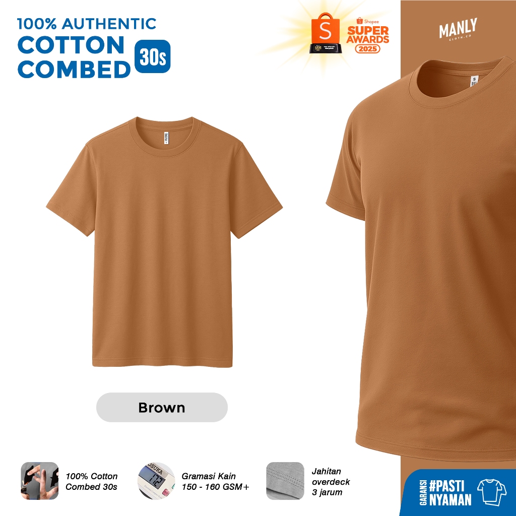 KAOS BROWN PREMIUM COMBED 30S