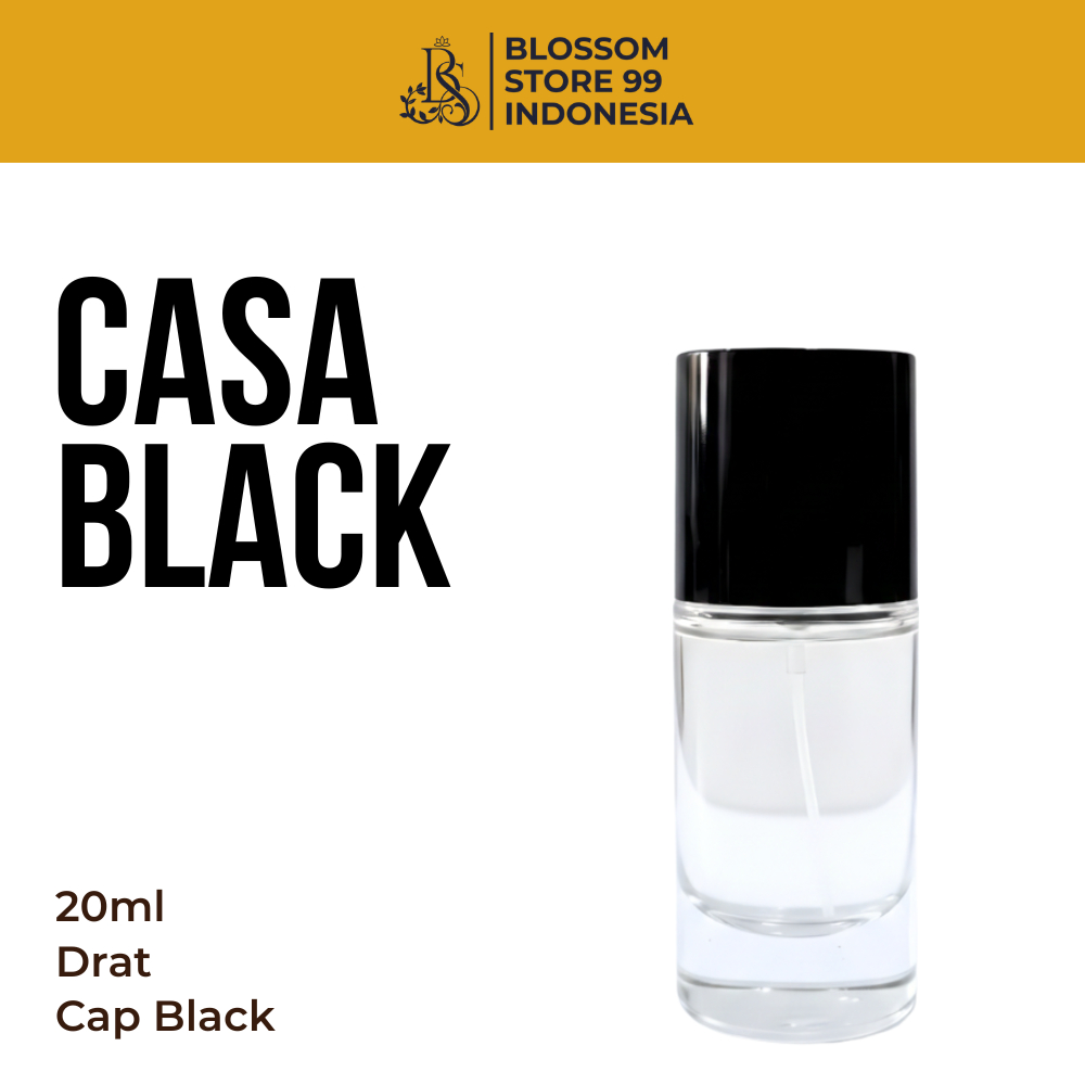 Botol Parfum Casa 20ML Drat Tutup Hitam - Botol Parfum Kaca 20ML - Botol Kosong
