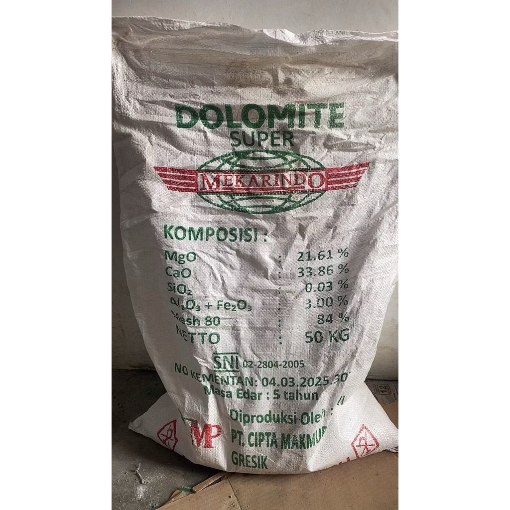 Kapur Dolomit 50 kg Kualitas Terbaik (pilih pengiriman JNT CARGO)