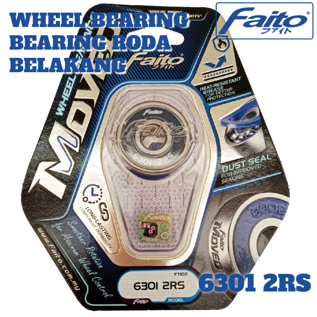 BEARING RODA 6301 FAITO MOVEO LAHER RODA 6301 HONDA MATIC LAKER RODA DEPAN YAMAHA BEBEK FAITO
